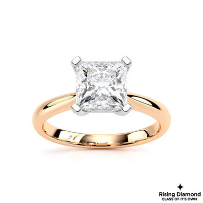 1.07 CT E/VS2 Princess Cut Lab Created Diamond Solitaire Engagement Ring