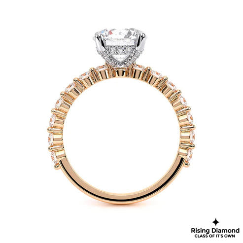 0.92 Ct Round Cut F-VS1 Lab Grown Diamond Prong Engagement Ring