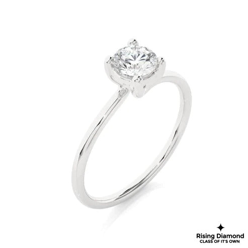 1.01 TCW Round Cut D-VS Lab Grown Diamond Gold Solitaire Engagement Ring
