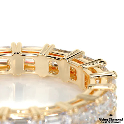 3.01 CTW Emerald Cut Colorless Moissanite Wedding Band