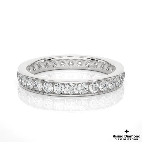 0.78 CTW Round Cut Colorless Moissanite Wedding Band