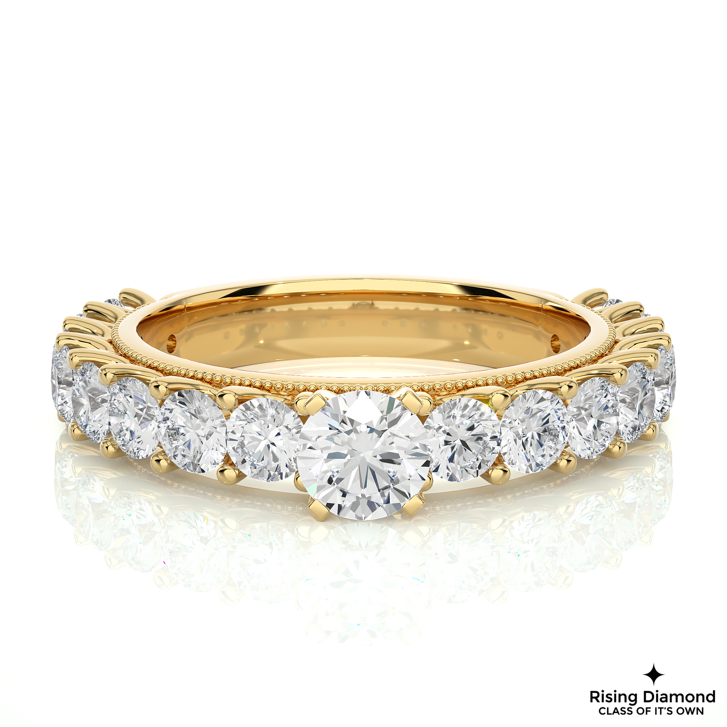 1.22 CT Round Cut Lab Created Diamond Engagement Ring in Pave Setting
