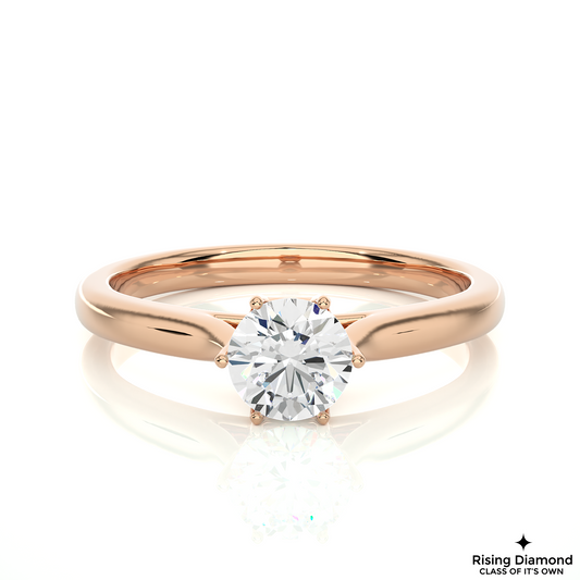 1.08 CT Round Cut Lab Grown Diamond Solitaire Engagement Ring