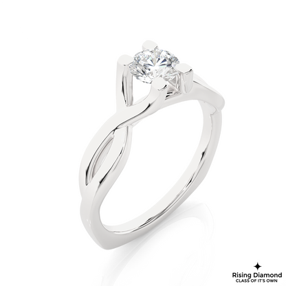 0.85 CT Round Cut Lab Diamond Solitaire Engagement Ring