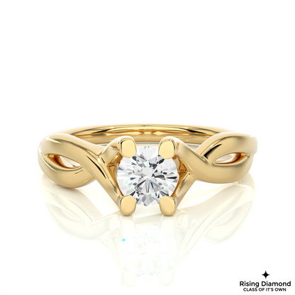 0.85 CT Round Cut Lab Diamond Solitaire Engagement Ring