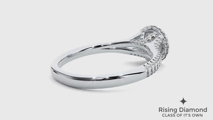 1.02 Ct Round Cut E-VS Lab Grown Diamond Gold Halo Engagement Ring