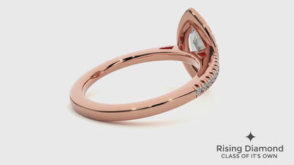 1.02 CT Marquise Cut F/VS1 Lab Created Diamond Halo Ring
