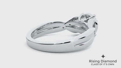 1.09 Ct Round Cut E-VS1 Lab Grown Diamond Halo Engagement Ring