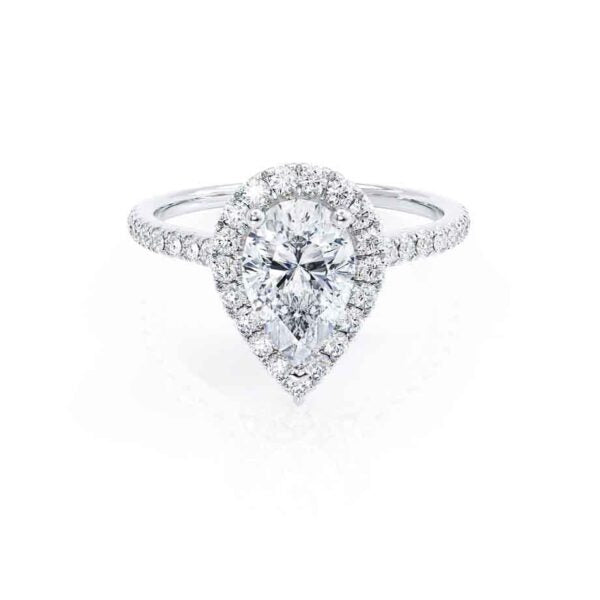 1.05 CT G/VS2 Pear Cut Lab Created Diamond Engagement Ring