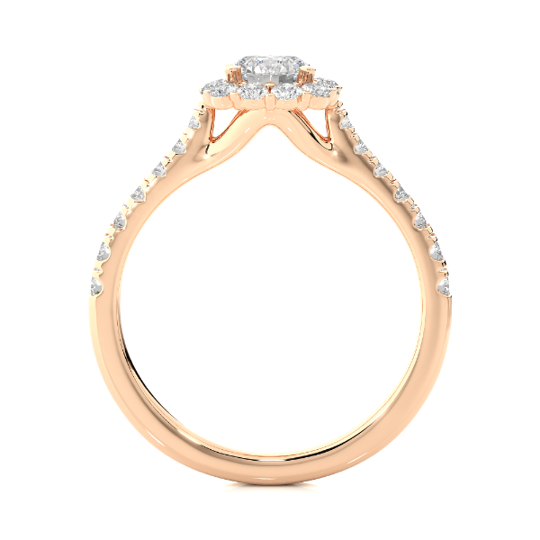 0.95 CT Round Cut Lab Grown Diamond E/VS1 Halo Engagement Ring