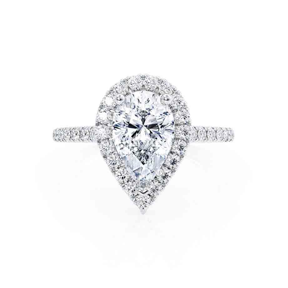 1.05 CT G/VS2 Pear Cut Lab Created Diamond Engagement Ring