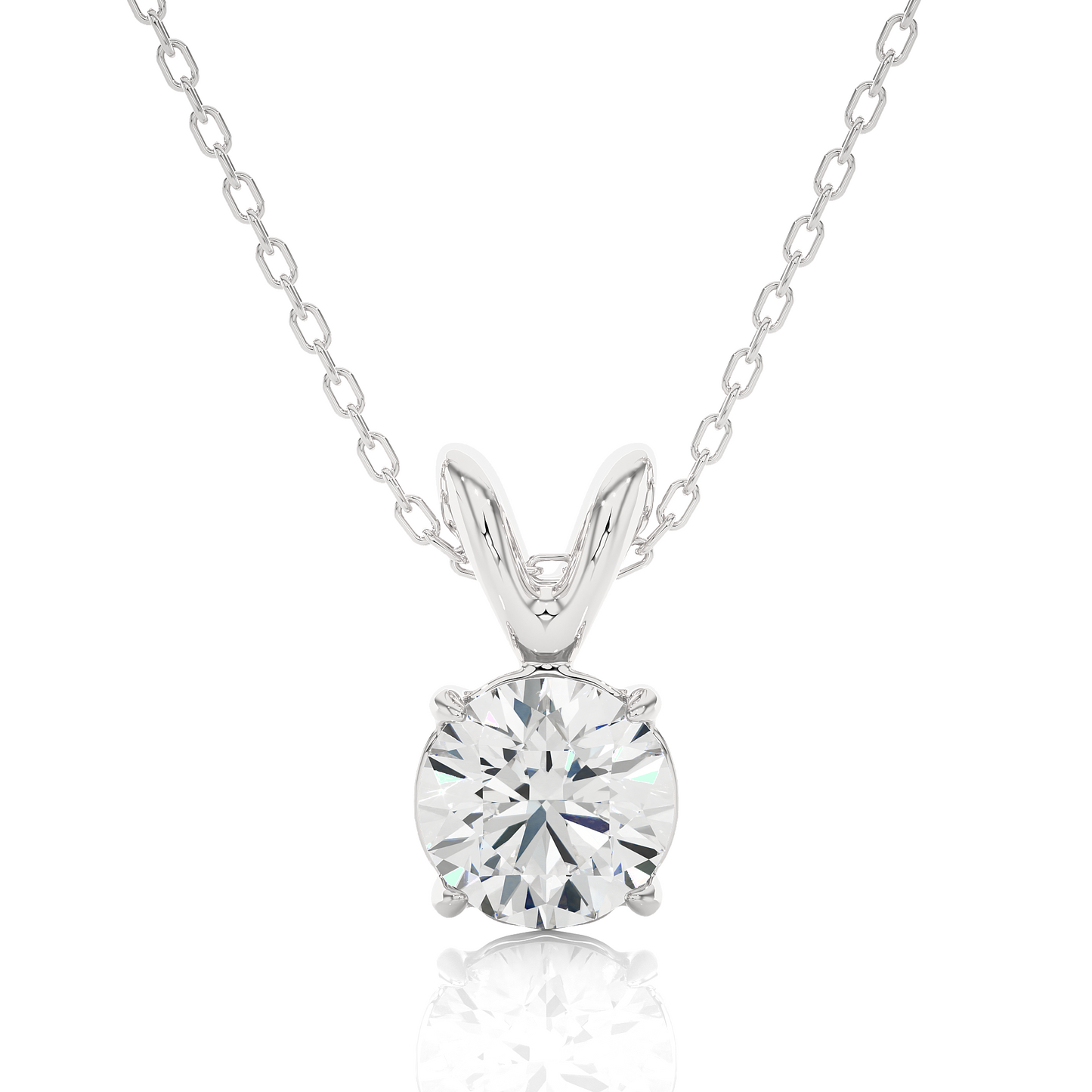 0.84 Ct Round Cut E/F-VS Lab Grown Diamond Necklace