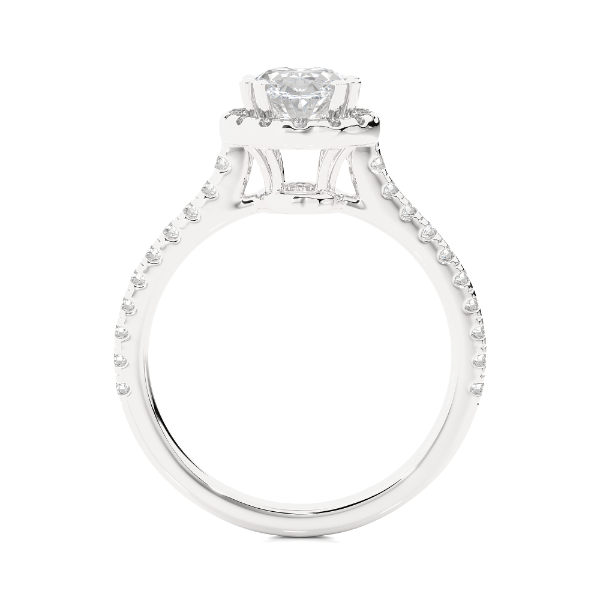 1.05 CT Oval Cut E-VS1 Lab Created Diamond Halo Ring