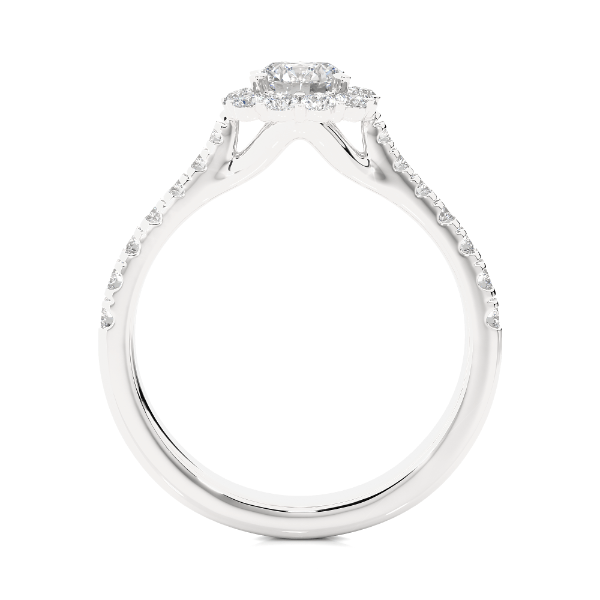 0.95 CT Round Cut Lab Grown Diamond E/VS1 Halo Engagement Ring